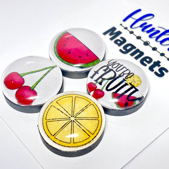 Set of 4 Magnets - Fruity Watermelon Glass Refrigerator Kitchen Whiteboard - Picture 3 of 3
